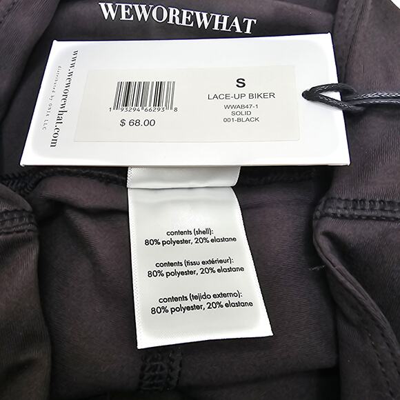 Revolve WeWoreWhat Womans size S Lace-Up Biker Shorts in Black 6" Inseam NEW - Picture 7 of 8